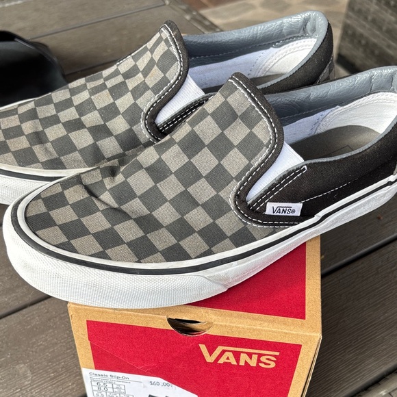 Vans Gray and Black Checkered Slip-Ons - Picture 7 of 7